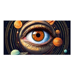 Eye Of The Universe (ai) Satin Shawl 45  X 80  by dflcprintsclothing