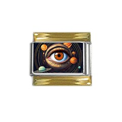 Eye Of The Universe (ai) Gold Trim Italian Charm (9mm) by dflcprintsclothing