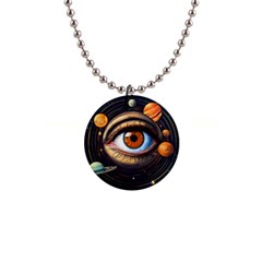 Eye Of The Universe (ai) 1  Button Necklace by dflcprintsclothing