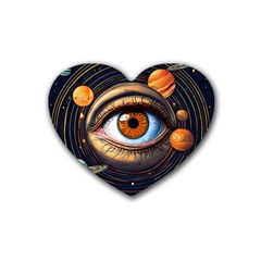 Eye Of The Universe (ai) Rubber Heart Coaster (4 Pack) by dflcprintsclothing