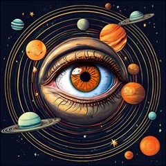 Eye Of The Universe (ai) Play Mat (square) by dflcprintsclothing