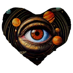 Eye Of The Universe (ai) Large 19  Premium Heart Shape Cushions by dflcprintsclothing