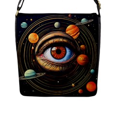 Eye Of The Universe (ai) Flap Closure Messenger Bag (l) by dflcprintsclothing