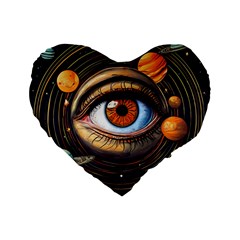 Eye Of The Universe (ai) Standard 16  Premium Flano Heart Shape Cushions by dflcprintsclothing