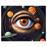 Eye of the Universe (AI) Two Sides Premium Plush Fleece Blanket (Teen Size) 60 x50  Blanket Back