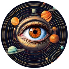 Eye Of The Universe (ai) Wooden Bottle Opener (round) by dflcprintsclothing