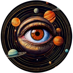 Eye Of The Universe (ai) Uv Print Round Tile Coaster by dflcprintsclothing