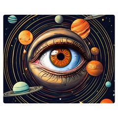 Eye Of The Universe (ai) Premium Plush Fleece Blanket (medium) by dflcprintsclothing