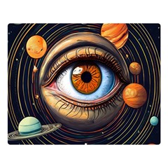 Eye Of The Universe (ai) Premium Plush Fleece Blanket (large) by dflcprintsclothing