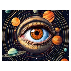 Eye Of The Universe (ai) Premium Plush Fleece Blanket (extra Small) by dflcprintsclothing