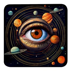 Eye Of The Universe (ai) Square Glass Fridge Magnet (4 Pack) by dflcprintsclothing