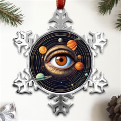 Eye Of The Universe (ai) Metal Small Snowflake Ornament by dflcprintsclothing