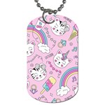 Beautiful Cute Animals Pattern Pink Dog Tag (One Side) Front