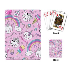 Beautiful Cute Animals Pattern Pink Playing Cards Single Design (rectangle)