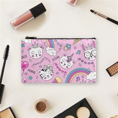 Beautiful Cute Animals Pattern Pink Cosmetic Bag (small) by Grandong