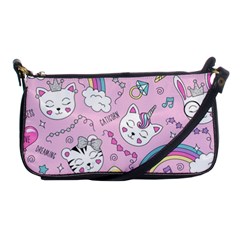 Beautiful Cute Animals Pattern Pink Shoulder Clutch Bag by Grandong