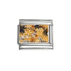 Leaf Yellow Point Flower White Italian Charm (9mm) by Grandong