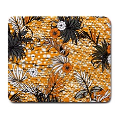 Leaf Yellow Point Flower White Large Mousepad by Grandong