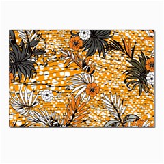 Leaf Yellow Point Flower White Postcard 4 x 6  (pkg Of 10) by Grandong