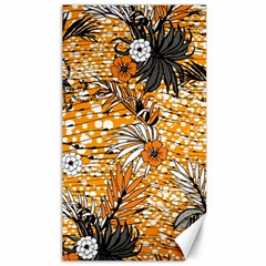 Leaf Yellow Point Flower White Canvas 40  X 72  by Grandong