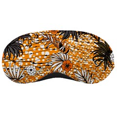 Leaf Yellow Point Flower White Sleep Mask by Grandong