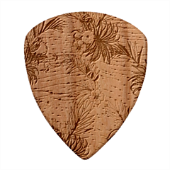 Leaf Yellow Point Flower White Wood Guitar Pick (set Of 10) by Grandong