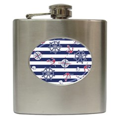 Seamless Marine Pattern Hip Flask (6 Oz)