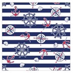 Seamless Marine Pattern Square Satin Scarf (36  x 36 ) Front