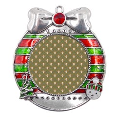 Camping Is Fun! Metal X mas Ribbon With Red Crystal Round Ornament by GeekLover