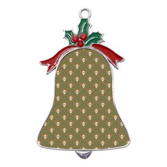 Camping Is Fun! Metal Holly Leaf Bell Ornament