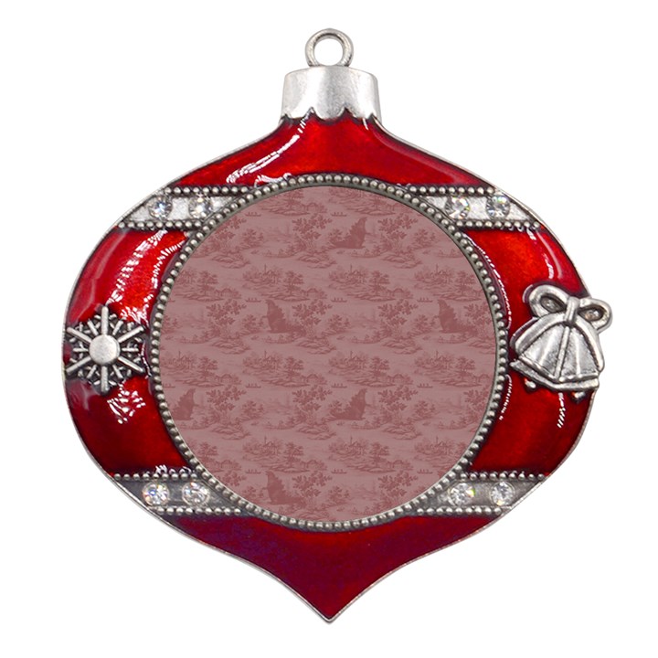 Kaiju Metal Snowflake And Bell Red Ornament