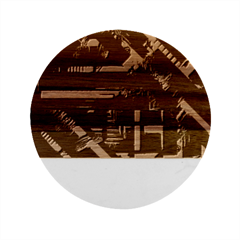 Beamed Marble Wood Coaster (round)