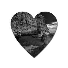 Timeless Shores, Las Grutas Beach, Rio Negro, Argentina Heart Magnet by dflcprintsclothing