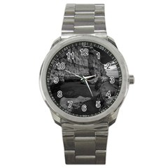 Timeless Shores, Las Grutas Beach, Rio Negro, Argentina Sport Metal Watch by dflcprintsclothing