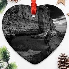 Timeless Shores, Las Grutas Beach, Rio Negro, Argentina Heart Ornament (two Sides)