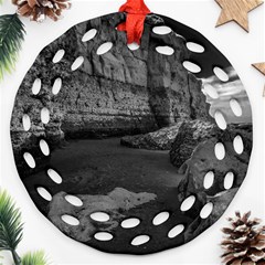 Timeless Shores, Las Grutas Beach, Rio Negro, Argentina Ornament (round Filigree)