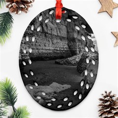 Timeless Shores, Las Grutas Beach, Rio Negro, Argentina Ornament (oval Filigree)