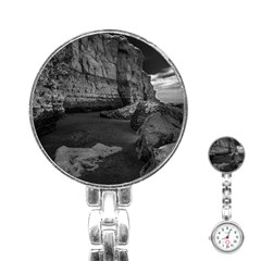 Timeless Shores, Las Grutas Beach, Rio Negro, Argentina Stainless Steel Nurses Watch by dflcprintsclothing