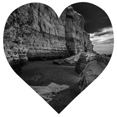 Timeless Shores, Las Grutas Beach, Rio Negro, Argentina Wooden Puzzle Heart by dflcprintsclothing