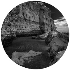 Timeless Shores, Las Grutas Beach, Rio Negro, Argentina Wooden Puzzle Round by dflcprintsclothing