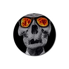 Gothic Elegance, Ironic Dark Art (ai) Rubber Round Coaster (4 Pack) by dflcprintsclothing