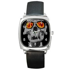 Gothic Elegance, Ironic Dark Art (ai) Square Metal Watch by dflcprintsclothing