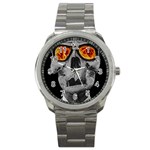 Gothic Elegance, Ironic Dark Art (AI) Sport Metal Watch Front