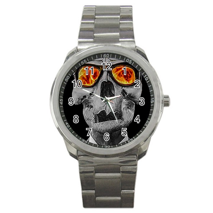 Gothic Elegance, Ironic Dark Art (AI) Sport Metal Watch