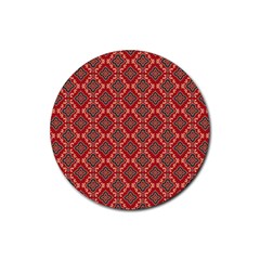 Illustrations Ajrak Abstract Design Pattern Rubber Coaster (round) by Apenda