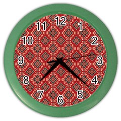 Illustrations Ajrak Abstract Design Pattern Color Wall Clock by Apenda