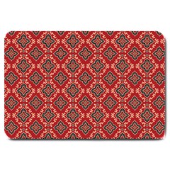 Illustrations Ajrak Abstract Design Pattern Large Doormat by Apenda