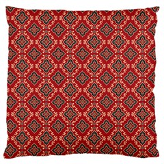 Illustrations Ajrak Abstract Design Pattern Large Premium Plush Fleece Cushion Case (one Side) by Apenda