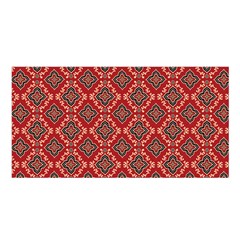 Illustrations Ajrak Abstract Design Pattern Satin Shawl 45  X 80 