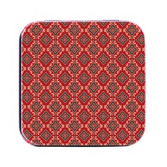 Illustrations Ajrak Abstract Design Pattern Square Metal Box (black)